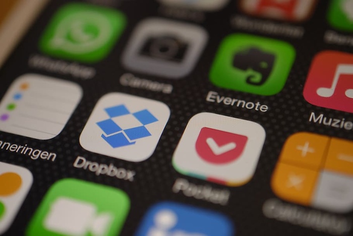 dropbox应用截图、iphone、显示器、应用程序、dropbox、evernote、facebook、技术