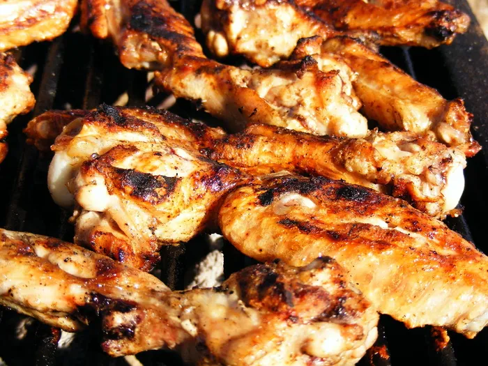 烧烤，烧烤，木炭，鸡肉，烤架，肉，美味，翅膀