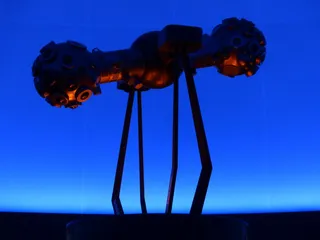 恒星投影仪，天文馆，投影仪，机器，未来派，蓝色，明亮，荧光