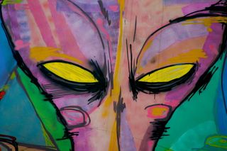 外星人，眼睛，涂鸦，脸，生物，怪物，银河系，小说