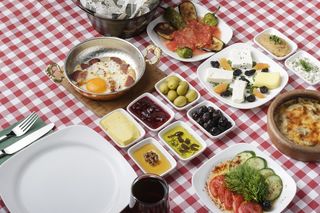 早上，早餐，食物，食物和饮料，健康饮食，盘子，餐，即食