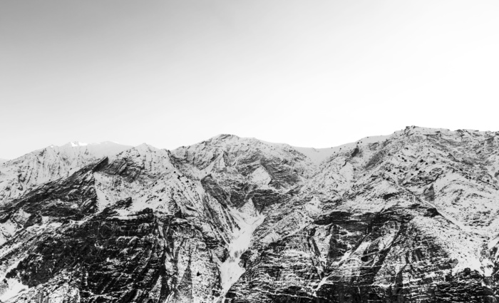 山、风景、雪、冬天、黑白、bw、顶峰、天空