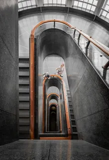 楼梯, 建筑, 室内, 往下看, 台阶和楼梯, 楼梯, 栏杆, 建筑结构