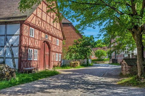 街, 村, 半木结构房屋, 元音, 房屋, 架构, 树, 建筑结构