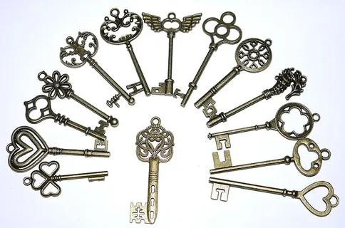 灰色，骷髅，钥匙，系列，骷髅钥匙，钥匙，年份，很多