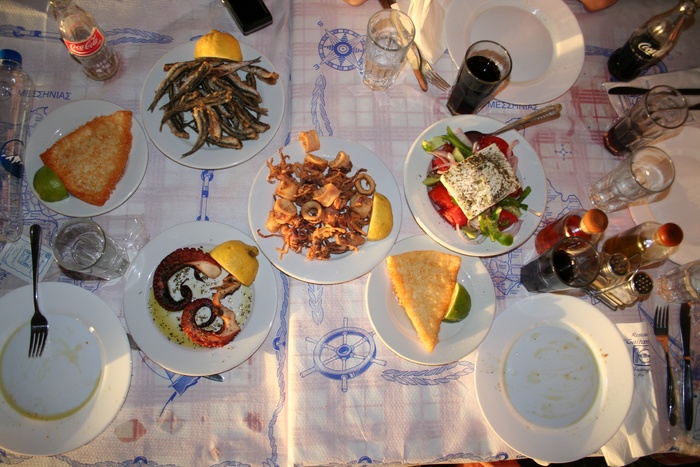 吃，吃，鱿鱼，食物，营养，饲料，鱼，希腊语
