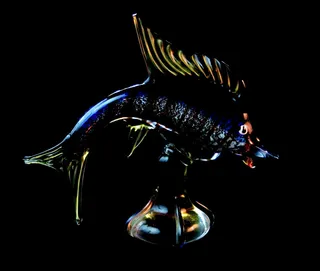 鱼，威尼斯玻璃，纪念品，chotskie，reflection，murano玻璃，收藏品，工作室快照