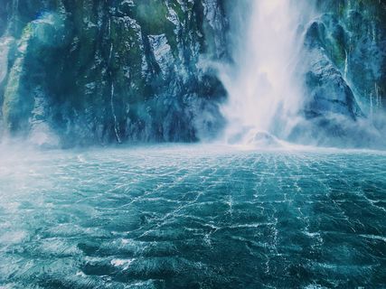 瀑布的延时摄影