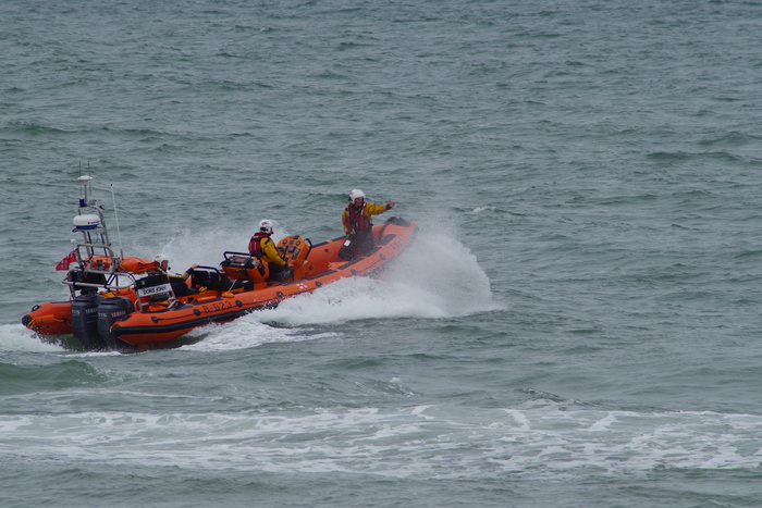 rnli，救生艇，救援，船，演习，海岸线，海上，英国