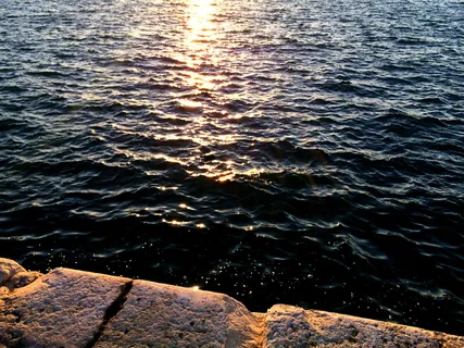 海，海面，波浪，粗糙，波浪，日落，日出，水