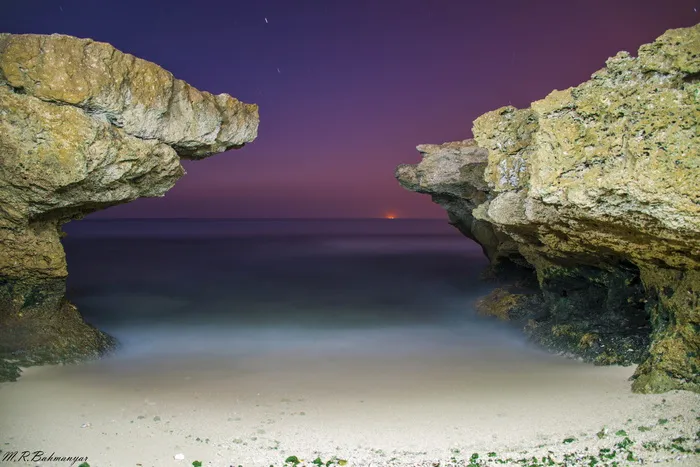 岩景, 海, 黄昏, 日落, 伊朗, 海湾, 海滩, 沙子