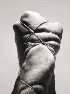 bw、绳索、手、肉、陷阱、连接、菜鸟图库、身体部位