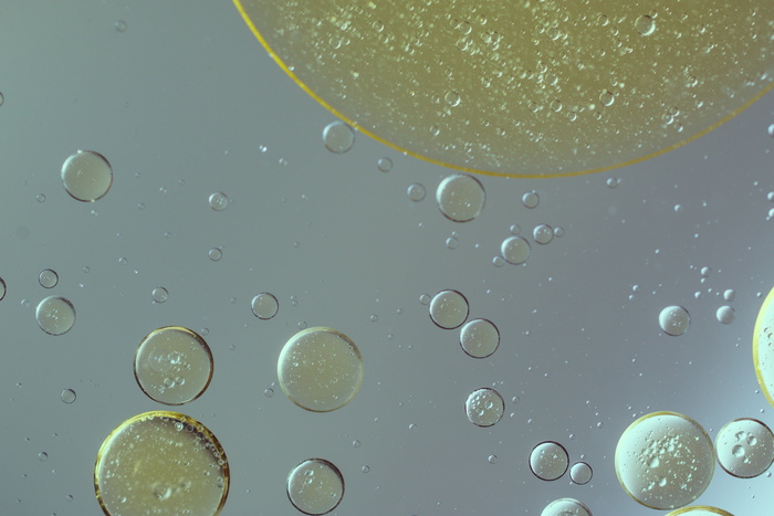 水露插图, 水中油, 油眼, 液体, 抽象, 质地, 宏观, 油