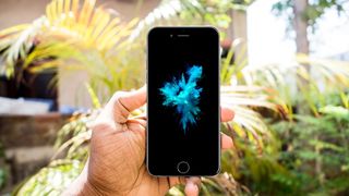 人、手持、空间、灰色、iphone 6、手机、手机、智能手机