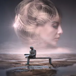 灰色、混凝土、人像、透明、蓝色、天空、cd封面、肖像