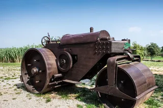 碾压、道路施工、压实、压路机、拖拉机、运输、自然、金属