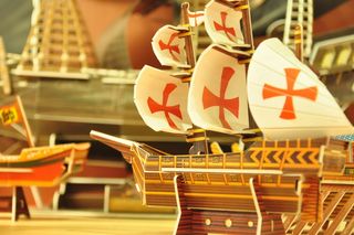 玩具、船、纸船、手册、无人、关注前景、特写、零售