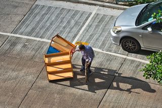 老, 老化, 可怜, 需要帮助, 一个人, 男子, 交通, 交通方式