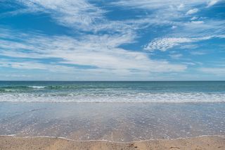 海岸，积雨云，海滩，波浪，沙子，海，海洋，天空