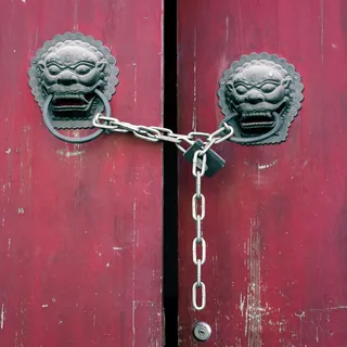 门，锁，文化，木材，红色，中国，传统，入口