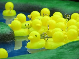 hook-a-duck，funfair，yellow，duck，plastic，嘉年华，prize，fair