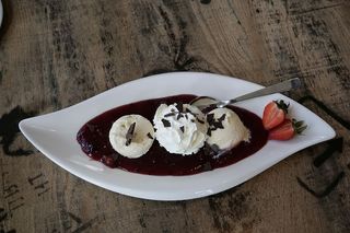 冰淇淋，白色，陶瓷，盘子，食物，甜点，奶油，美食家