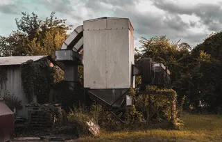 美国，里士满，多云，树木，结构，建筑，金属，锈蚀