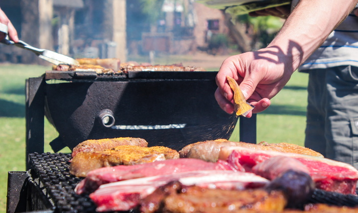 束，生的，肉，黑色，烤肉，braai，南非，肉