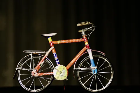 自行车，回收，罐装，艺术，运输，车轮，室内，自行车