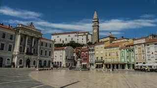 斯洛文尼亚，海，港口，地方，海，港口，云天，建筑，天空