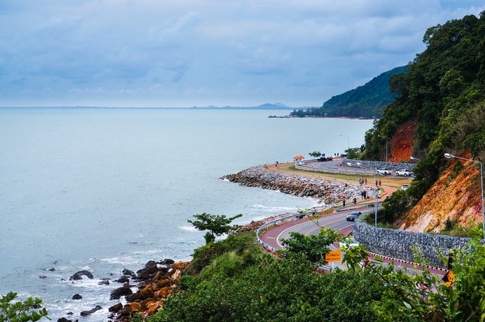 noen nang phaya，chanthaburi，基本戏剧海滩，海，水，天空，自然之美，植物