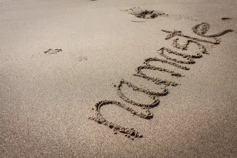 沙子上的Namaste文字 沙子上的Namaste文字