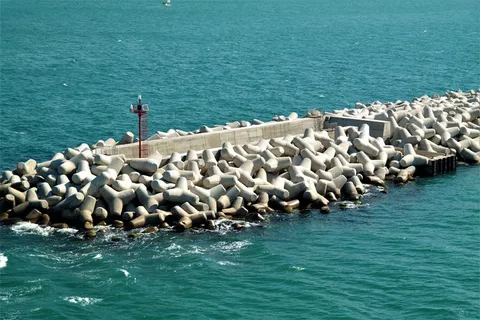 防波堤, 灯塔, 端口, 混凝土锚, 海, 水, 自然之美, 一天