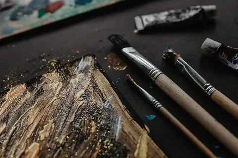 用毛笔和丙烯画作画 用毛笔和丙烯画作画