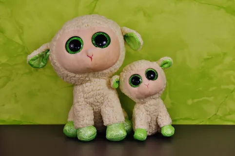 schäfchen，毛绒玩具，闪光眼睛，填充动物，可爱，绵羊，有趣，毛绒