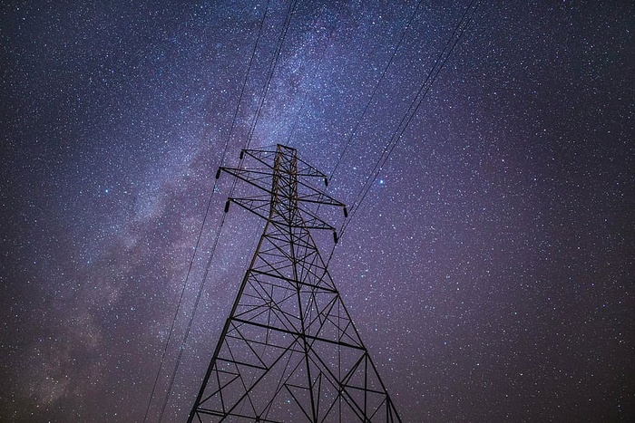黑色，电子，后插画，通讯，塔，星星，天空，电线