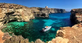 马耳他，ghajnsielem，无名路，雅奇，蓝色泻湖，徒步旅行，蓝色水域，科米诺