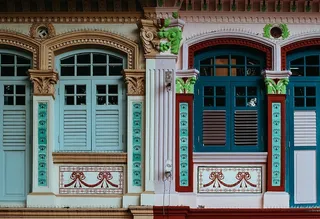 封闭、蓝色、红色、窗户、建筑、建筑、基础设施、设计