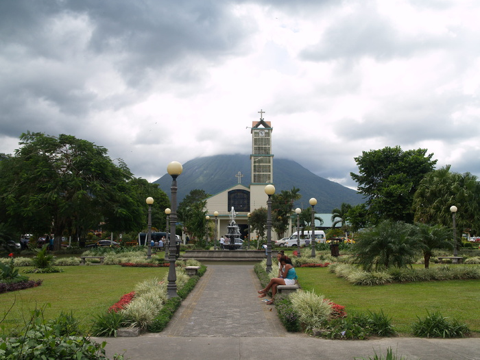 哥斯达黎加，la fortuna，哥斯达黎加，la fortuna，fortuna，植物，云天，天空，建筑结构