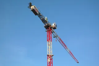 baukran，起重机，建筑，现场，天空，建筑工程，格构吊臂起重机，吊臂