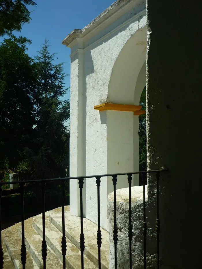 隐居、中庭、弧形、嵌条、格栅、扶手、阴影、输入