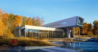 灰色、混凝土、建筑、玻璃窗、办公楼、别墅、渲染、可视化