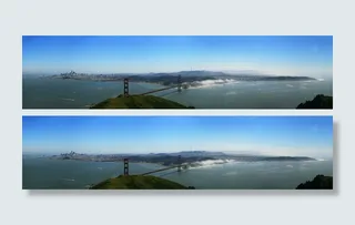 旧金山，大桥，全景，云，湾区，水，天空，全景