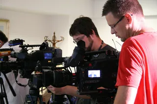 新闻、电视、直播、两个人、男人、技术、通信、合作