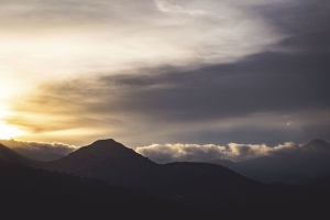 山，高地，云，天空，峰顶，山脊，风景，自然