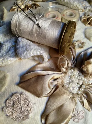 设计、刺绣、面料、图案、缝纫、线轴、纺织品、线