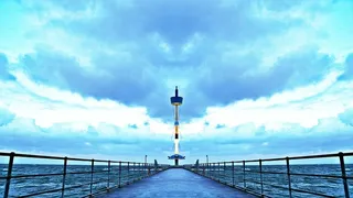 灯塔，主体，水，白色，棕色，高，塔，海港