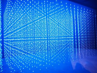 图案、灯光、颜色、点、结构、辫子、抽象、蓝色