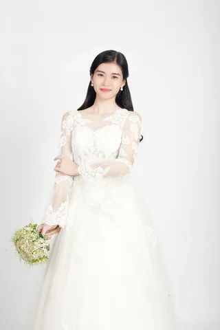 工作室拍摄, 婚礼, 妇女, 新娘, 看着相机, 新婚夫妇, 庆祝活动, 肖像