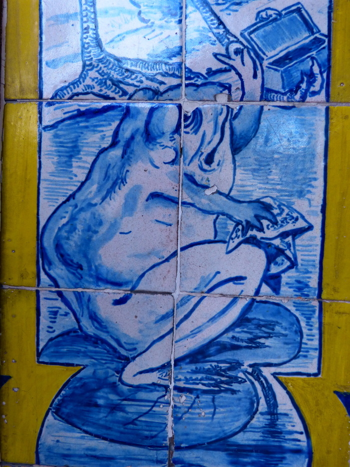 azulejos，瓷砖，蓝色，蟾蜍，青蛙，艺术和工艺，创意，墨水